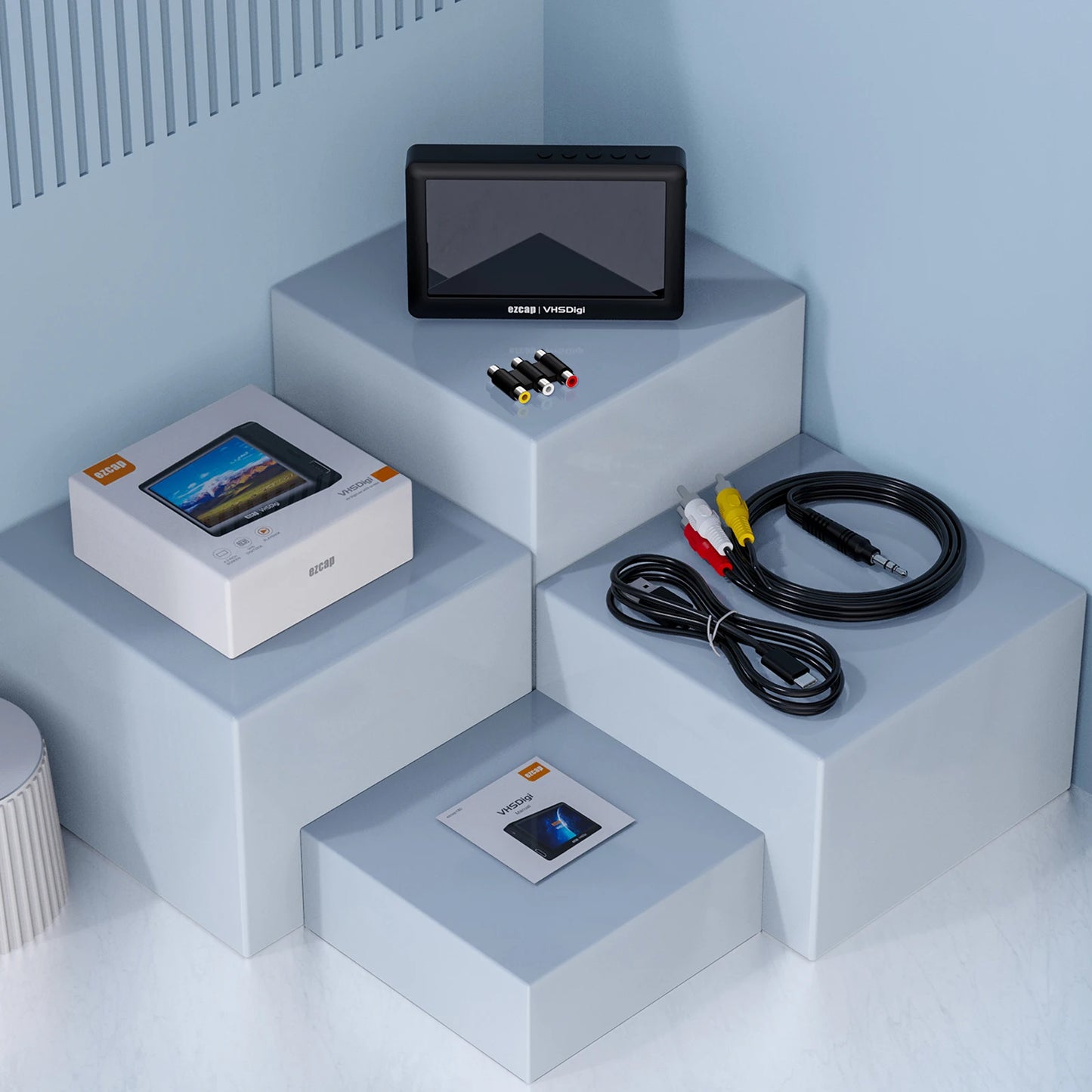 ezcap180 AV Recorder Video Audio Capture Box Record Video from Camcorder DVD Players to TF Card U Disk 4.3-inch Screen Playback