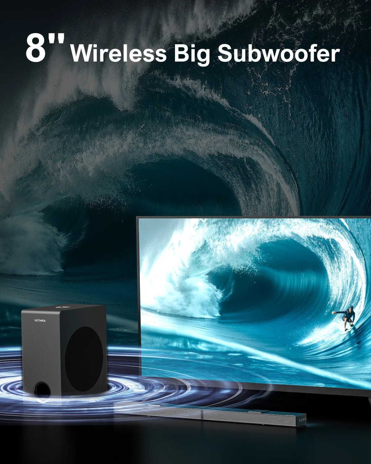 ULTIMEA 520W 5.1.2 Soundbar with Dolby Atmos for Smart TV,4K HDR Pass-through,Home Theater Wireless Bluetooth Soundbar Speakers