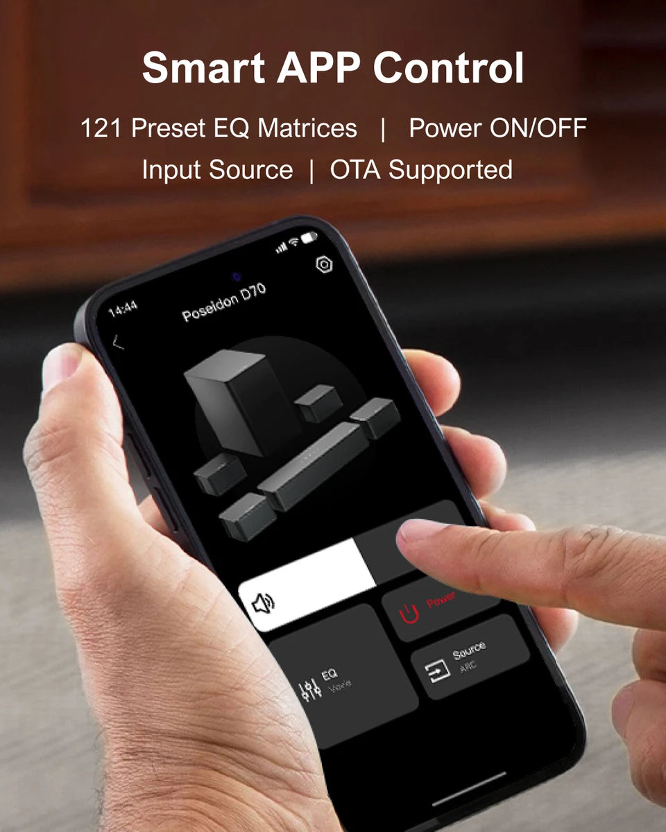 ULTIMEA 7.1 Surround Soundbar, 3D Virtual Surround Sound System with Subwoofer,2 Rear Speakers, Home Theater TV Speakers,Black