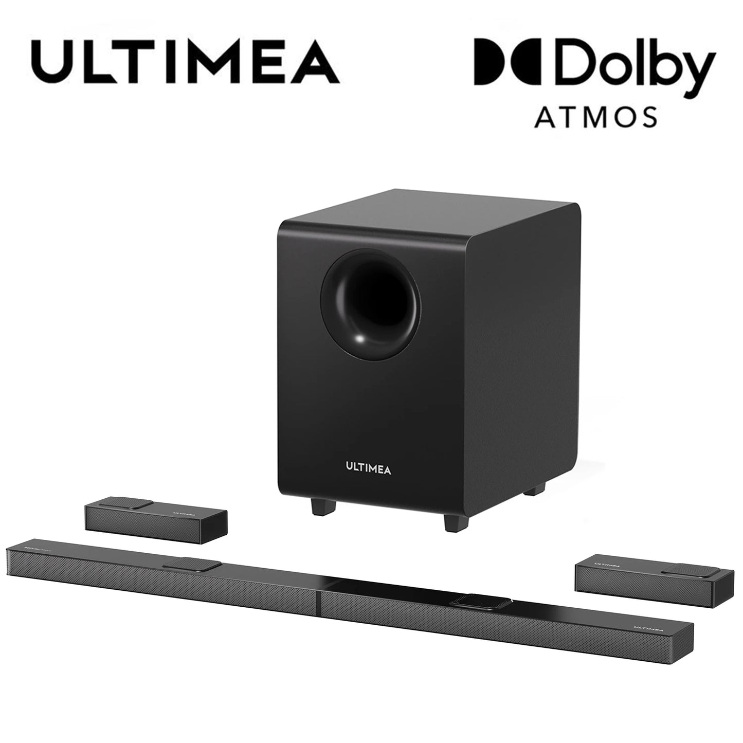 ULTIMEA 7.1.4 Soundbar with Dolby Atmos, 8" Wireless Subwoofers, Home Theater Surround Sound System Speakers, Sound Bar for TV