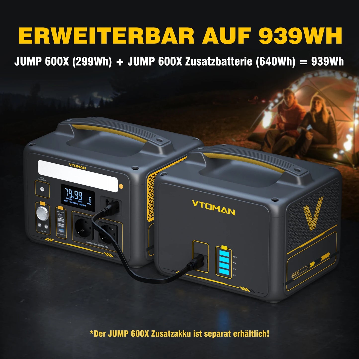 VTOMAN JUMP 600X Power Stations 299Wh LiFeP04 Battery Emergency Backup High-power Power Supply Camping Equipment Generator