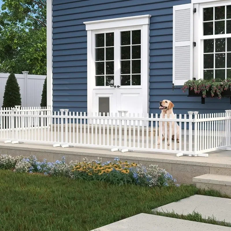 22in H x 44in W (2 Panels) Freestanding Zippity Portable Puppy Fence Kit, Dog Puppy Playpen, Dog Fence Outdoor for Yard, Vinyl