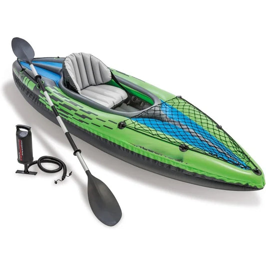 Popular.Challenger Inflatable Kayak Series: Includes Deluxe 86in Kayak Paddles and High-Output Pump – SuperStrong PVC – Adjustab